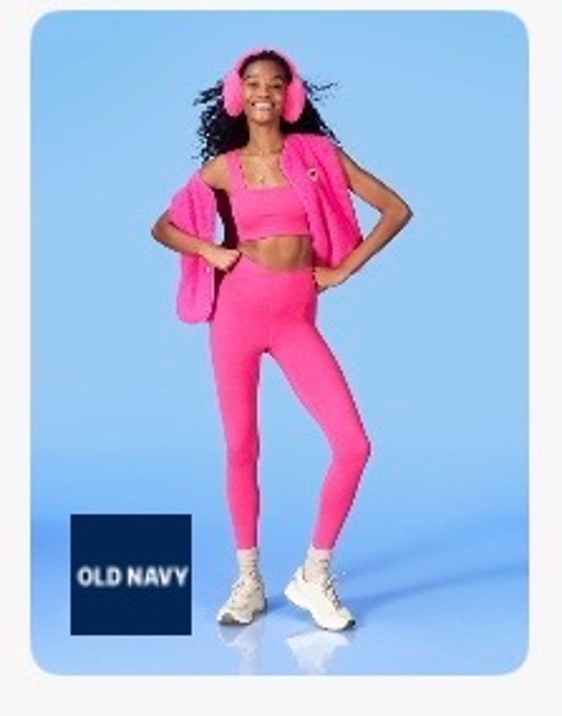 Old Navy Cloudcomfy 2pc Set Bra + Leggings Xxl Nwt Flamingo Ss26 Dopamine